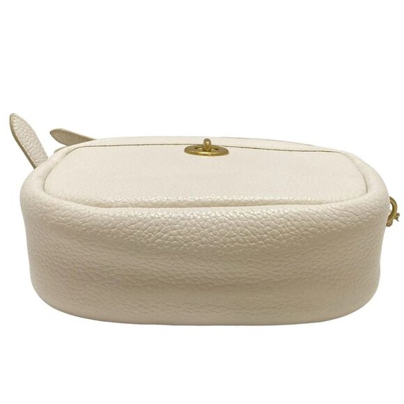 Auth COACH Camera Bag C5809 Cream Leather - Shoulder Bag - Picture 4 of 8